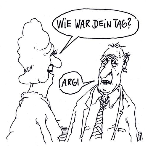 Cartoon: tag (medium) by Andreas Prüstel tagged tag,nachfrage,arg,ehepaar,cartoon,karikatur,andreas,pruestel