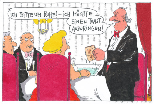 Cartoon: toast (medium) by Andreas Prüstel tagged trinkspruch,toast,toastbrot,gesellschaft,trinkspruch,toast,toastbrot,gesellschaft
