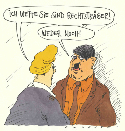 Cartoon: träger (medium) by Andreas Prüstel tagged faschismus,neonazi,rechts,rechtsträger