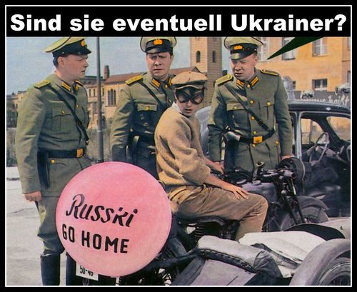 Cartoon: ukrainer (medium) by Andreas Prüstel tagged russland,ukraine,ukrainer,horst,buchholz,film,billy,wilder,berlin,russki,krieg,nachkrieg,cartoon,collage,andreas,pruestel