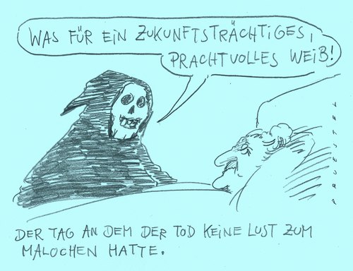 Cartoon: unlust (medium) by Andreas Prüstel tagged tod,arbeit,job,unlust