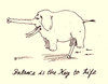 Cartoon: balance (small) by Andreas Prüstel tagged balance,lebenseinstellung,philosophie,elefant,gemächt,penis,erektion,cartoon,karikatur,andreas,pruestel