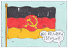 Cartoon: deutsches fähnsche (small) by Andreas Prüstel tagged kommunismus gesellschaftsmodell dielinke lötzsch