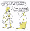 Cartoon: disproportion (small) by Andreas Prüstel tagged alterung,schrumpfung,ärztin,patient