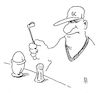 Cartoon: golfer (small) by Andreas Prüstel tagged golf,golfer,golfschläger,frühstücksei,cartoon,karikatur,andreas,pruestel
