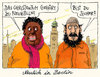 Cartoon: in neukölln (small) by Andreas Prüstel tagged berlin,neukölln,migranten,islam,christentum,cartoon,karikatur,andreas,pruestel