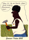 Cartoon: irrtum (small) by Andreas Prüstel tagged sommer,hitze,bräunung,schwarzarbeit,denunzierung,denunziant,cartoon,karikatur,andreas,pruestel