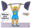Cartoon: kasachin (small) by Andreas Prüstel tagged olympia,rio,doping,gewichtheben,kasachstan,kasachin,cartoon,karikatur,andreas,pruestel
