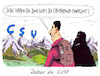 Cartoon: markierung (small) by Andreas Prüstel tagged csu,bayern,obergrenze,cartoon,karikatur,andreas,pruestel