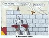 Cartoon: mauerfall (small) by Andreas Prüstel tagged ddr,berliner,mauer,mauerfall,neunter,november,1989,maurer,wahnsinn,cartoon,karikatur,andreas,pruestel