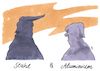 Cartoon: metallisch (small) by Andreas Prüstel tagged usa,deutschland,trump,merkel,antrittsbesuch,zölle,stahl,aluminium,eu,cartoon,karikatur,andreas,pruestel
