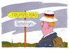 Cartoon: wegweisung (small) by Andreas Prüstel tagged atomabkommen,usa,iran,deutschland,eu,cartoon,karikatur,andreas,pruestel