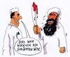 Cartoon: witz spezial (small) by Andreas Prüstel tagged jahrestah,attentat,charlie,hebdo,islamisten,is,dchihadisten,enthauptungen,schlächter,witz,cartoon,karikatur,andreas,pruestel