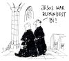 Cartoon: zumindest (small) by Andreas Prüstel tagged katholische,kirche,zölibat,homosexuallität,bisexuallität,jesus,cartoon,karikatur,andreas,pruestel