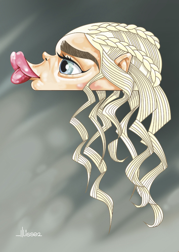 Cartoon: Emilia Clarke (medium) by Ulisses-araujo tagged emilia,clarke