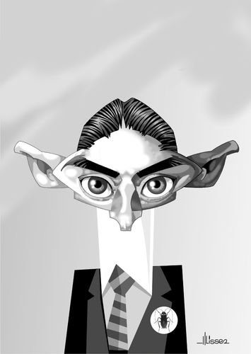 Cartoon: Franz Kafka (medium) by Ulisses-araujo tagged franz,kafka,caricature