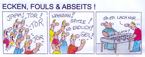 Cartoon: Ecken Fouls u. Abseits (medium) by Peter Gatsby tagged ecken,fouls,und,abseits,ecken,fouls,abseits,fußball,sport