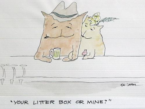 Cartoon: Your litter box or mine? (medium) by Mike Dater tagged mike,dater,inkroom