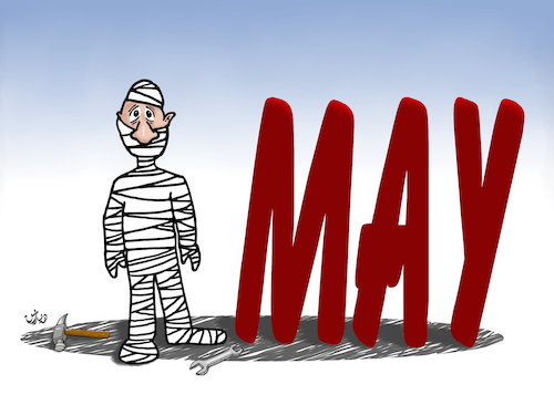 Cartoon: 1 May labor day cartoon (medium) by handren khoshnaw tagged 1may,labor,laborer,working,handren,khoshnaw,suffering,living