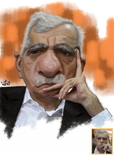 Cartoon: Ahmed Turk (medium) by handren khoshnaw tagged handren,khoshnaw,ahmed,turk,caricature
