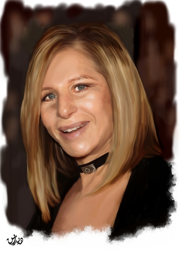 Cartoon: Barbra Streisand (medium) by handren khoshnaw tagged handren,khoshnaw