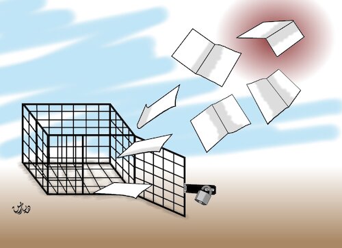 Cartoon: Freedom of expression (medium) by handren khoshnaw tagged handren,khoshnaw