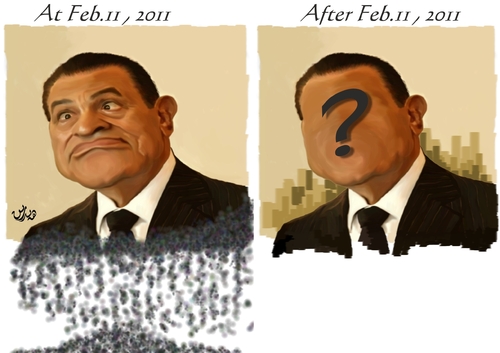 Cartoon: Hosni Mubarak 2011 (medium) by handren khoshnaw tagged dictator,egypt,mubarak,hosni,khoshnaw,handren