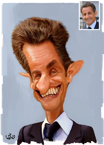 Cartoon: Nicolas Sarkozy (medium) by handren khoshnaw tagged khoshnaw,handren