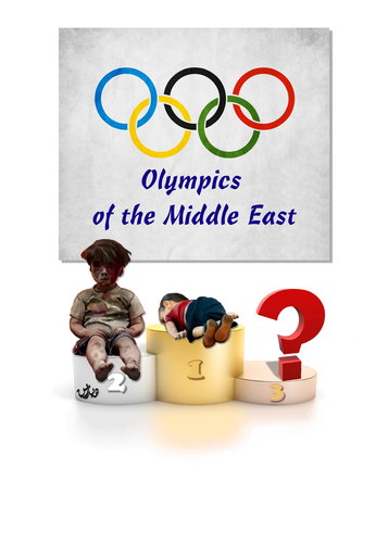Cartoon: olympics of the middle east (medium) by handren khoshnaw tagged handren,khoshnaw,digital,art,olympic,aylan,kurdi,omeran,daqamna,syria