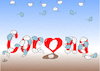 Cartoon: corona virus  saving ourselves (small) by handren khoshnaw tagged handren khoshnaw cartoon coronavirus masks protecting heart love