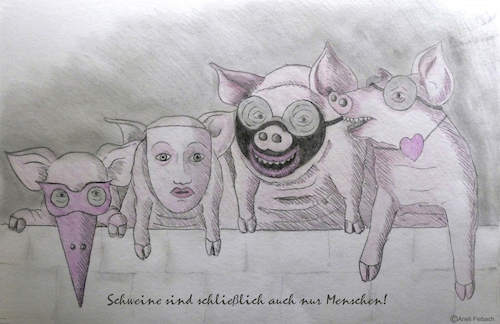 Cartoon: Maskerade (medium) by Aneli Fiebach tagged menschen,gesellschaft,welt,staaten