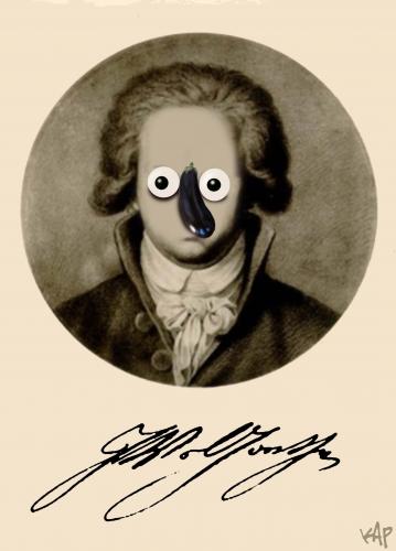 Cartoon: Johann Wolfgang von Goethe (medium) by kap tagged wolfgang,goethe,caricature,literature,literatur