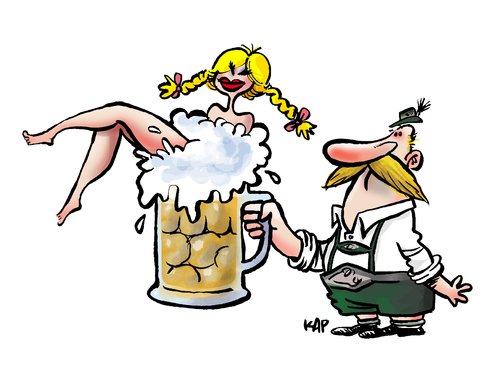 Cartoon: Oktoberfest III (medium) by kap tagged oktoberfest,beer,girl,illustration,oktoberfest,bier,biere,alkohol,saufen,trinken,dirndl,frau,frauen,sex