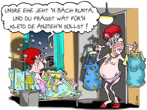 Cartoon: bach runter (medium) by sam tagged liebe,character,mann,frau,woman,sam,man,beziehung,lustig