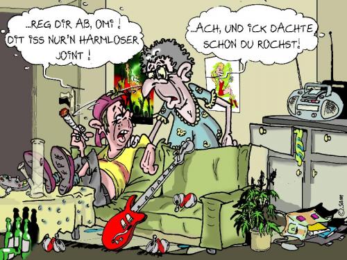 Cartoon: nur een loint (medium) by sam tagged beziehung,frau,mann,character,cartoon,home,kinder