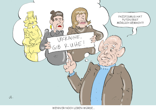 Cartoon: Spruchreif (medium) by astaltoons tagged putin,ukraine,schwarzer,wagenknecht,putin,ukraine,schwarzer,wagenknecht
