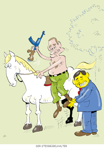 Cartoon: Steigbügelhalter (medium) by astaltoons tagged putin,ukraine,krieg,china,putin,ukraine,krieg,china