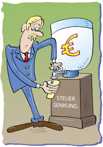Cartoon: Tröpfchenweise (medium) by astaltoons tagged steuer,steuersenkung