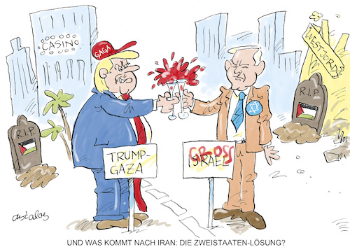 Cartoon: Weiterentwicklung (medium) by astaltoons tagged trump,netanjahu,israel,zweistaatenlösung,trump,netanjahu,israel,zweistaatenlösung