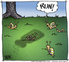 Cartoon: RUN! (small) by JohnBellArt tagged snail,salt,run,crash,disaster,death,ominous,shadow,shaker,group,nature