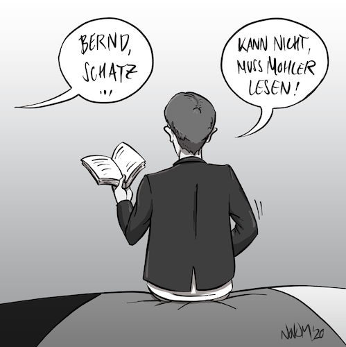 Cartoon: Bernd liest Mohler (medium) by INovumI tagged afd,bernd