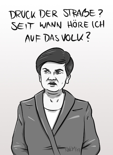 Cartoon: Druck der Straße (medium) by INovumI tagged beata,szydlo,polen,andrzej,duda,veto,gericht,richter,justizreform