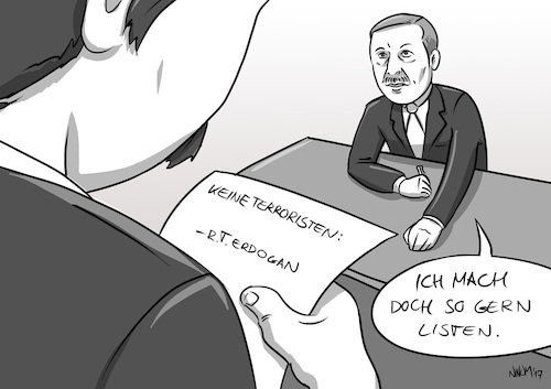 Cartoon: Erdogans liebste Liste (medium) by INovumI tagged erdogan,liste,mit,bnd,gülen
