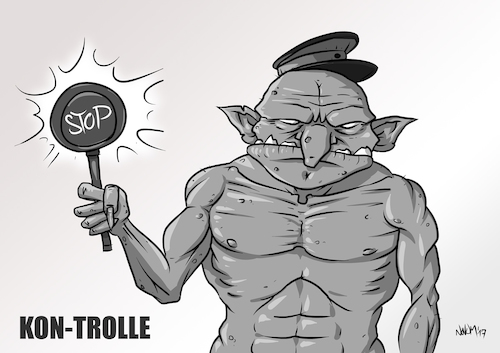 Cartoon: Kontrolle (medium) by INovumI tagged troll,trolle,kontrolle,verkehr,verkehrskontrolle,polizei,stop