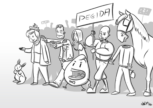 Cartoon: Pegidiotie (medium) by INovumI tagged pegida,pegidiotie