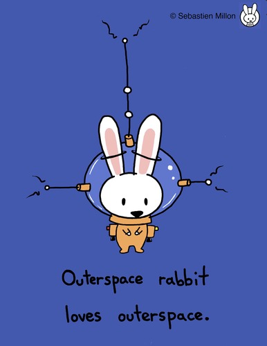 Cartoon: Outerspace Rabbit (medium) by sebreg tagged rabbit,silly,fun