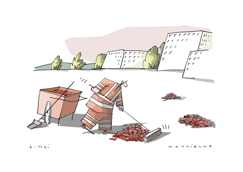 Cartoon: 2. Mai (medium) by Mattiello tagged mai,arbeit,demo,mai,arbeit,demo