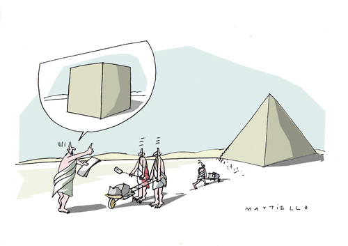 Cartoon: Pyramide (medium) by Mattiello tagged bauen,bauwerke,pyramide,architektur,planung,ausführung,bauen,bauwerke,pyramide,architektur,planung,ausführung