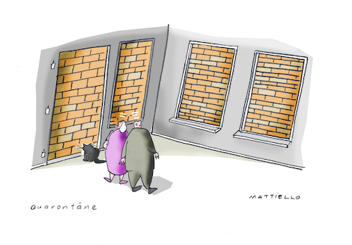 Cartoon: Quarantäne (medium) by Mattiello tagged fenster,mauern,eingeschlossen,fenster,mauern,eingeschlossen
