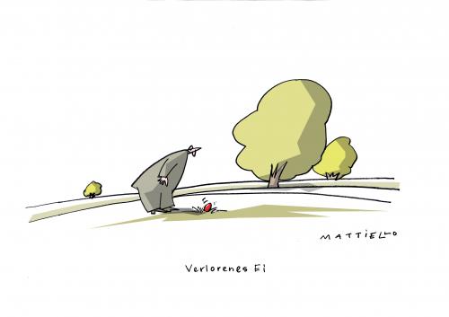 Cartoon: Verlorenes Ei (medium) by Mattiello tagged ostern,eier,mann,landschaft,frühling